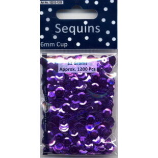 Pailletten Cup 6mm 12gr Paars
