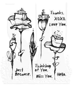 Tim Holtz Cling Stamp Abstract Florals