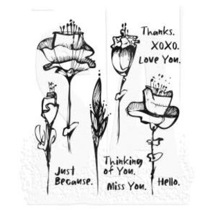 Tim Holtz Cling Stamp Abstract Florals