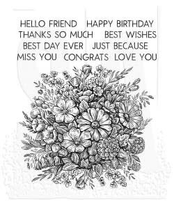 Tim Holtz Cling Stamp met Stamp Block Floristry