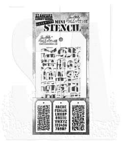 Tim Holtz Mini Layering Stencil 3 1/8" x 6 1/4" Set 58 3/Pkg
