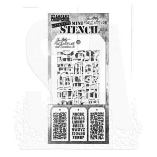 Tim Holtz Tim Holtz Mini Layering Stencil 3 1/8" x 6 1/4" Set 58 3/Pkg