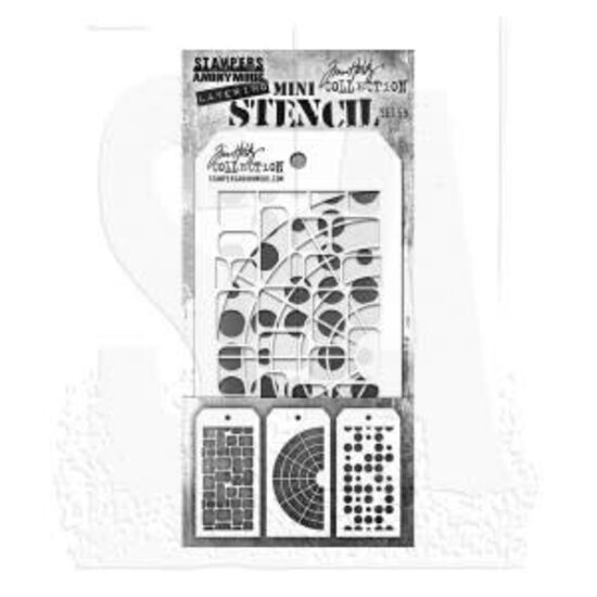 Tim Holtz Tim Holtz Mini Layering Stencil 3 1/8" x 6 1/4" Set 59 3/Pkg