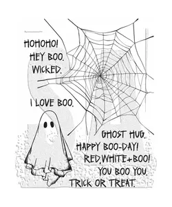 Tim Holtz Cling Stamp Boo Crazy