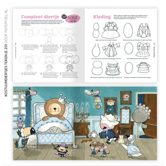 Paperfuel Illustration Paperfuel Boek Kostuumdiertjes teken je zo!