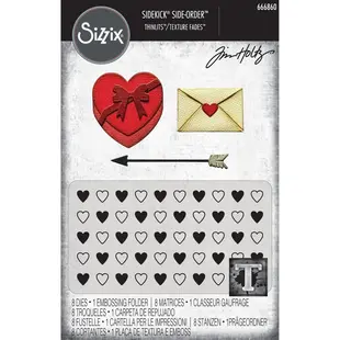 Sizzix Tim Holtz Embossing Folder en Thinlits Die Set Love Notes 9pcs