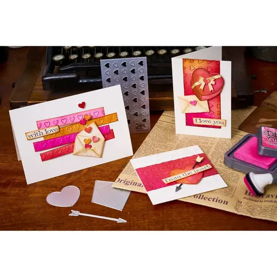 Sizzix Sizzix Tim Holtz Embossing Folder en Thinlits Die Set Love Notes 9pcs