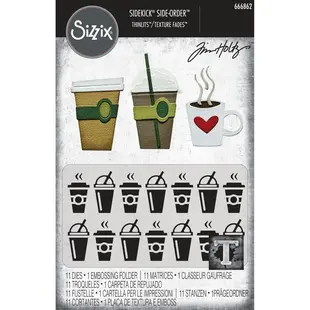Sizzix Tim Holtz Embossing Folder en Thinlits Die Set Fresh Brewed 12pcs