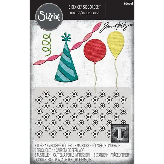 Sizzix Sizzix Tim Holtz Embossing Folder en Thinlits Die Set Celebrate 9pcs