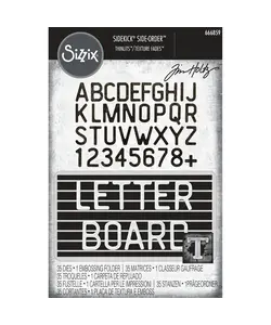 Sizzix Tim Holtz Embossing Folder en Thinlits Die Set Letterboard 36pcs