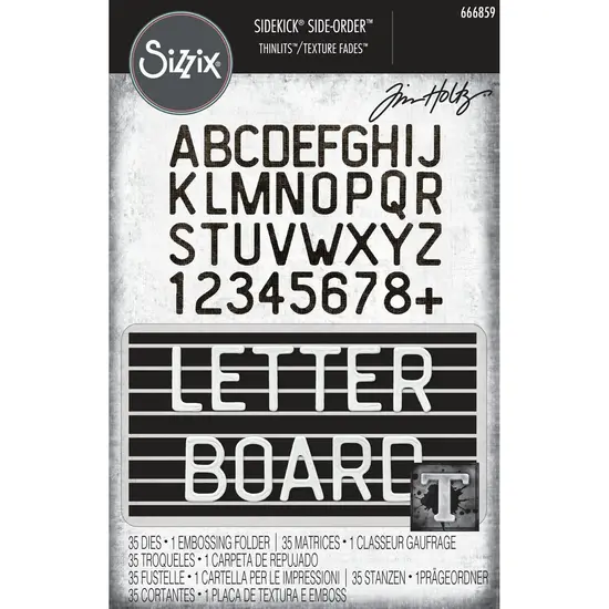 Sizzix Sizzix Tim Holtz Embossing Folder en Thinlits Die Set Letterboard 36pcs