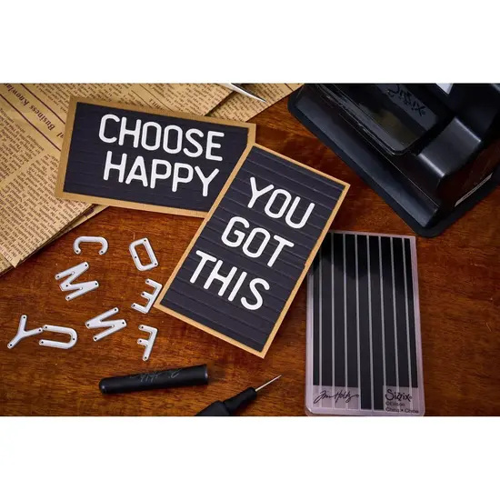 Sizzix Sizzix Tim Holtz Embossing Folder en Thinlits Die Set Letterboard 36pcs