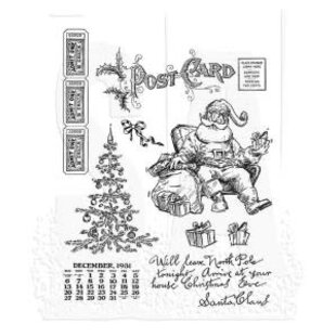 Tim Holtz Cling Stamp Santa Visit
