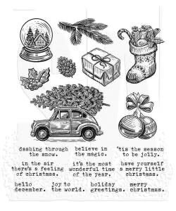 Tim Holtz Cling Stamp Home for Christmas