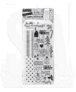 Tim Holtz Mixed Media Stamps & Stencil Set 36