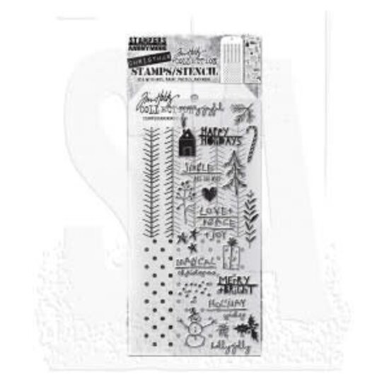 Tim Holtz Tim Holtz Mixed Media Stamps & Stencil Set 36