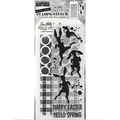 Tim Holtz Tim Holtz Mixed Media Stamps & Stencil Set 83 Bunny Hop