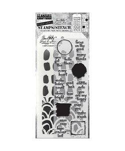 Tim Holtz Mixed Media Stamps & Stencil Set 84 Note Quotes
