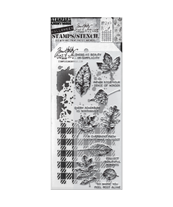 Tim Holtz Mixed Media Stamps & Stencil Set 50