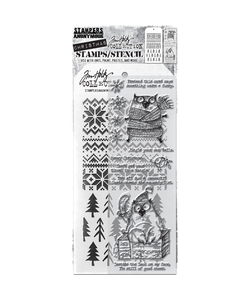 Tim Holtz Mixed Media Stamps & Stencil Set 34