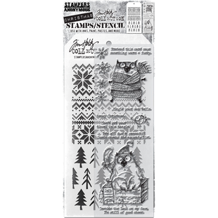 Tim Holtz Mixed Media Stamps & Stencil Set 34