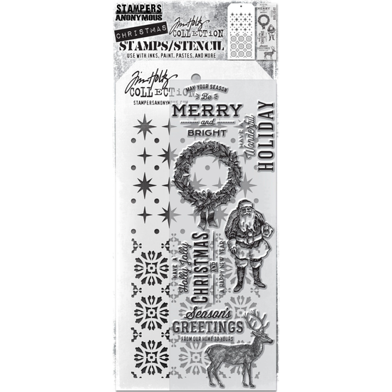 Tim Holtz Tim Holtz Mixed Media Stamps & Stencil Set 35 Starry and Rosette