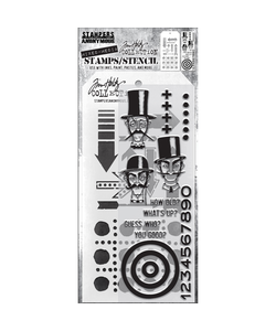 Tim Holtz Mixed Media Stamps & Stencil Set 39 Arrows and Dotted Line