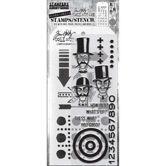 Tim Holtz Tim Holtz Mixed Media Stamps & Stencil Set 39 Arrows and Dotted Line