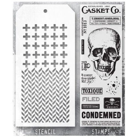 Tim Holtz Tim Holtz Mixed Media Stamps & Stencil Set 48