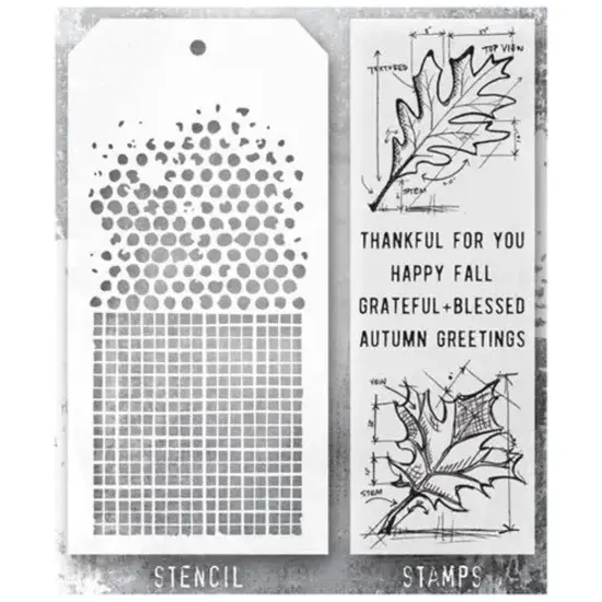 Tim Holtz Tim Holtz Mixed Media Stamps & Stencil Set 51