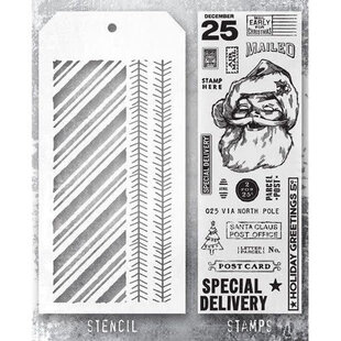 Tim Holtz Mixed Media Stamps & Stencil Set 54