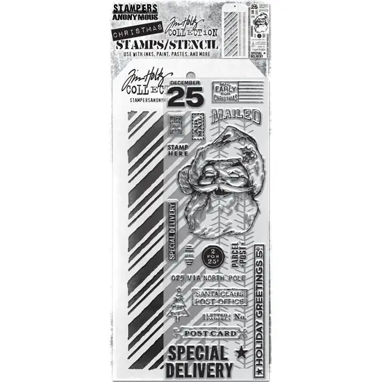 Tim Holtz Tim Holtz Mixed Media Stamps & Stencil Set 54