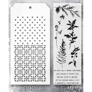Tim Holtz Mixed Media Stamps & Stencil Set 55