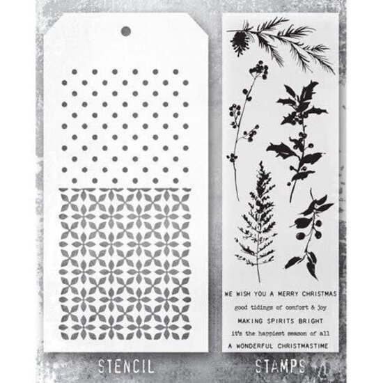 Tim Holtz Tim Holtz Mixed Media Stamps & Stencil Set 55