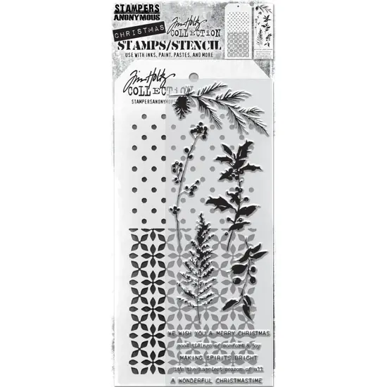 Tim Holtz Tim Holtz Mixed Media Stamps & Stencil Set 55