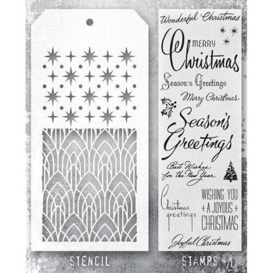 Tim Holtz Tim Holtz Mixed Media Stamps & Stencil Set 56