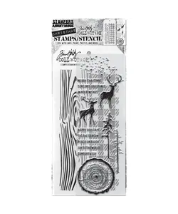 Tim Holtz Mixed Media Stamps & Stencil Set 57
