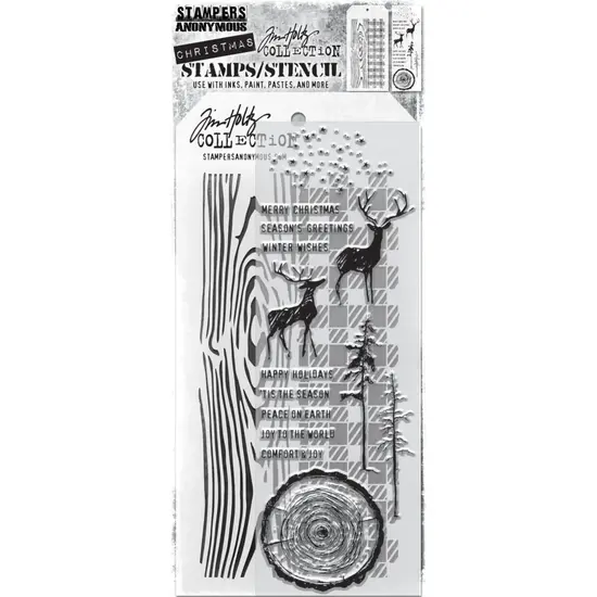 Tim Holtz Tim Holtz Mixed Media Stamps & Stencil Set 57