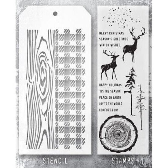 Tim Holtz Tim Holtz Mixed Media Stamps & Stencil Set 57