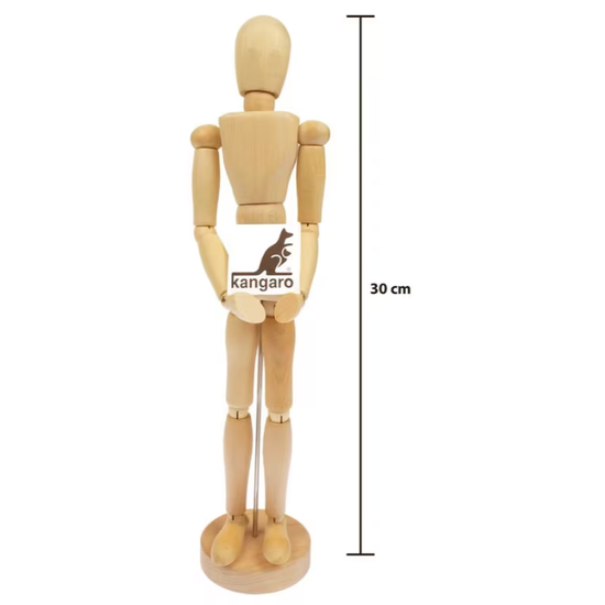 Kangaro K-830302 Houten Tekenpop 30 cm in koker