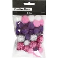 Creotime Pompons Paars 15-20mm 48st