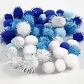 Creotime Pompons Blauw 15-20mm 48st