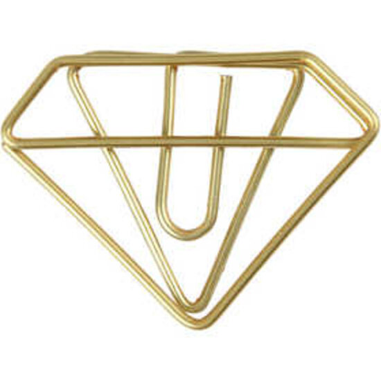 Creotime Metal Paperclips Diamond Gold b:35mm h:25mm 6 st