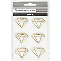 Creotime Metal Paperclips Diamond Gold b:35mm h:25mm 6 st