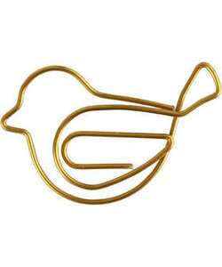 Metal Paperclips Bird Gold afm. 32x40mm 6 st