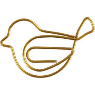 Metal Paperclips Bird Gold afm. 32x40mm 6 st