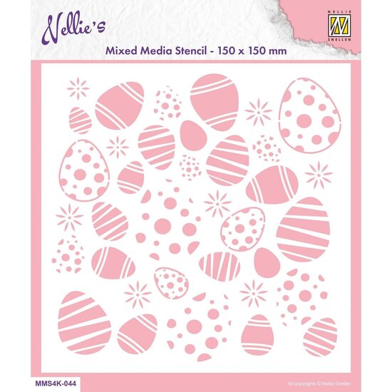 Nellie's Choice Nellie's Choice Stencil 15x15cm Easter Eggs Background