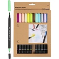 Creotime Aquarel marker set, 12 stuks Pastel