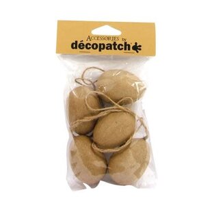 Decopatch Papier Maché 5 eivormen met koordje