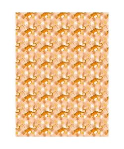 Vel Decopatch Papier Textuur Luipaard Oranje/Peach/Goud